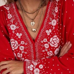 Free People beaded sweater NWT